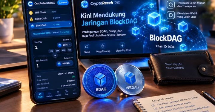 DEX CryptoReceh Tambahkan Jaringan BlockDAG, Membuka Peluang Baru bagi Ekosistem BDAG