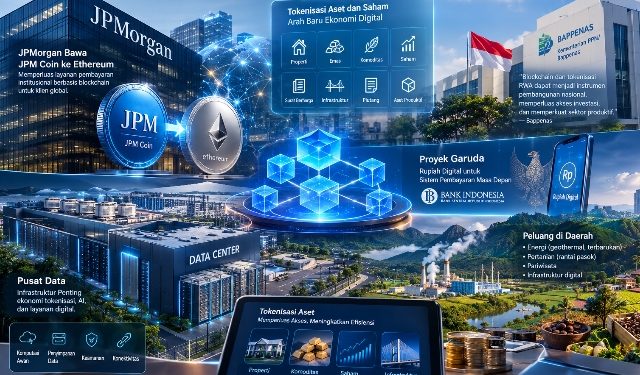 JPMorgan Bawa JPM Coin ke Ethereum, Era Tokenisasi Aset dan Saham Kian Nyata: Peluang Indonesia dari Proyek Garuda hingga Infrastruktur Pusat Data