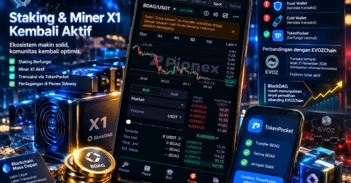 BlockDAG Tunjukkan Sinyal Pemulihan: Staking dan Miner X1 Kembali Aktif, TokenPocket Jadi Alternatif Transaksi